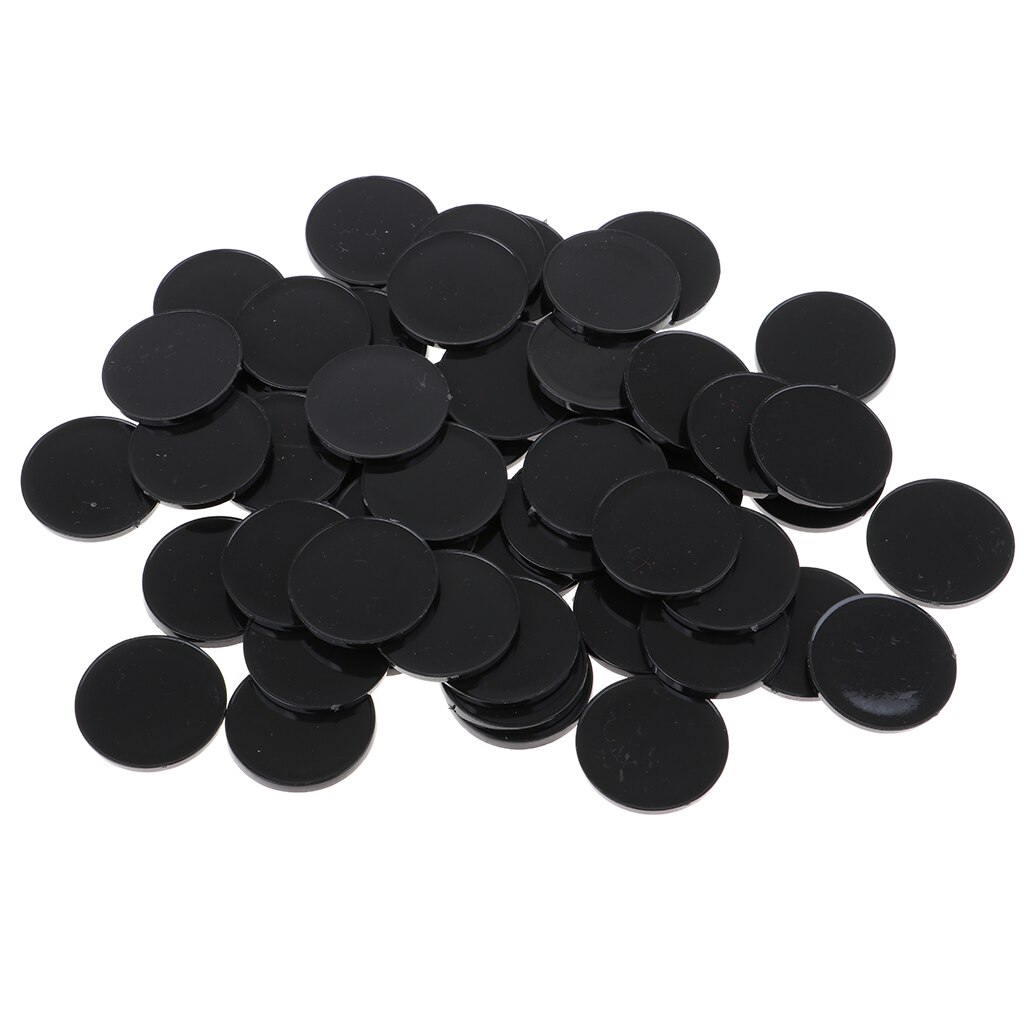 50pcs Round Black Bases 22mm Platform for RPG Roleplay War Game Miniatures