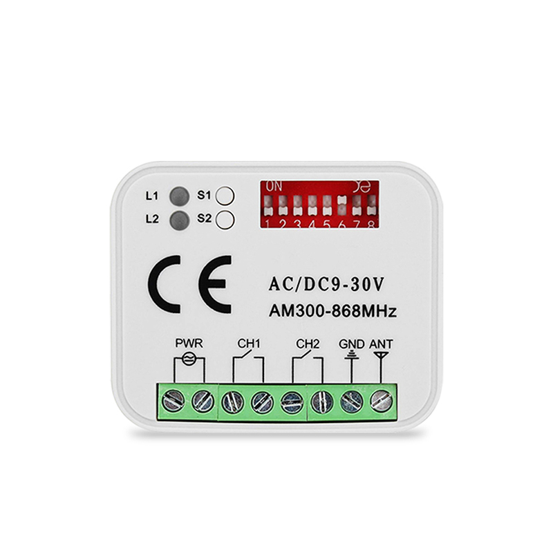 Garagepoort Afstandsbediening Ontvanger RX MULTI 300-868MHz AC/DC 9-30V Ontvanger voor poort en slagboom Draadloze zender Sleutelhanger: Beige