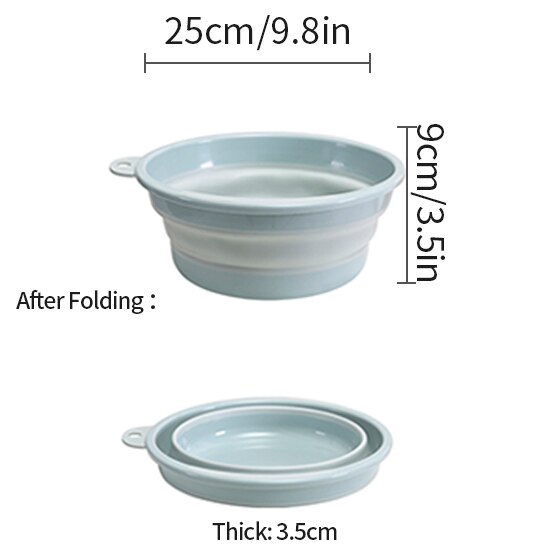 Fold Washbasin Plastic Wash Basin Wash Basket Kitchen Bathroom Laundry Basin: blue-S