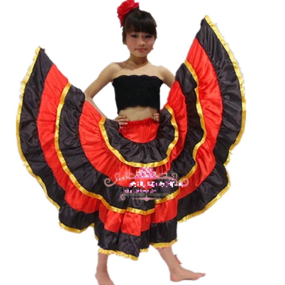 Kid's Flamenco Dance Dress Opening Dance Costume Flamenco Dancing Clothes Spanish Paso Doble Ballroom Samba Dance Costume