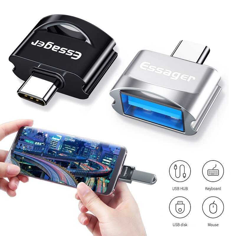 Essager USB Type C OTG Adapter Voor Samsung S10 Xiao mi mi 9 oneplus 7 pro 6t usbc CONNECTOR USB-C type-C Naar USB 3.0 OTG Converter
