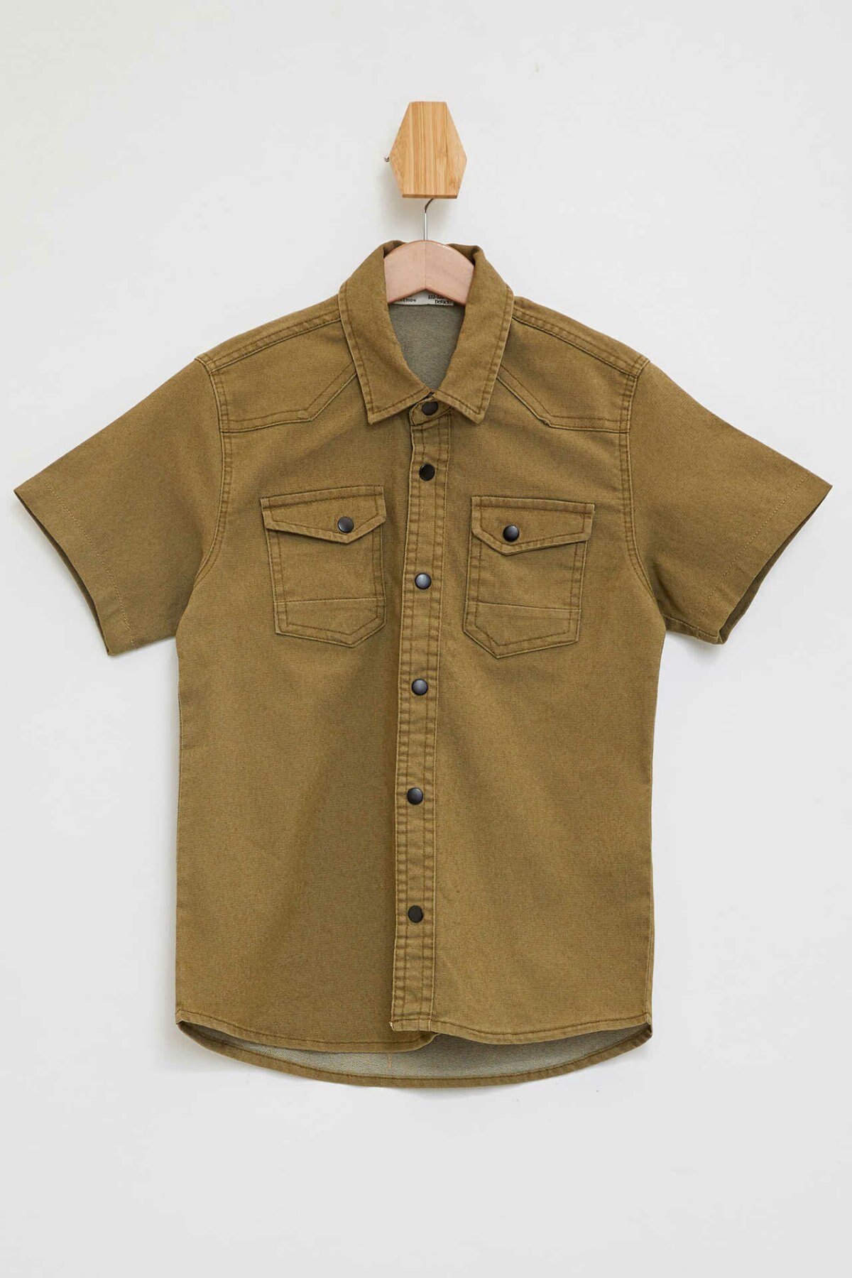 DeFacto automne garçon chemise à manches longues enfants Style décontracté chemises garçons couleur Pure en vrac Sport Tops-M3092A619AU: Kaki / 7 8 Age