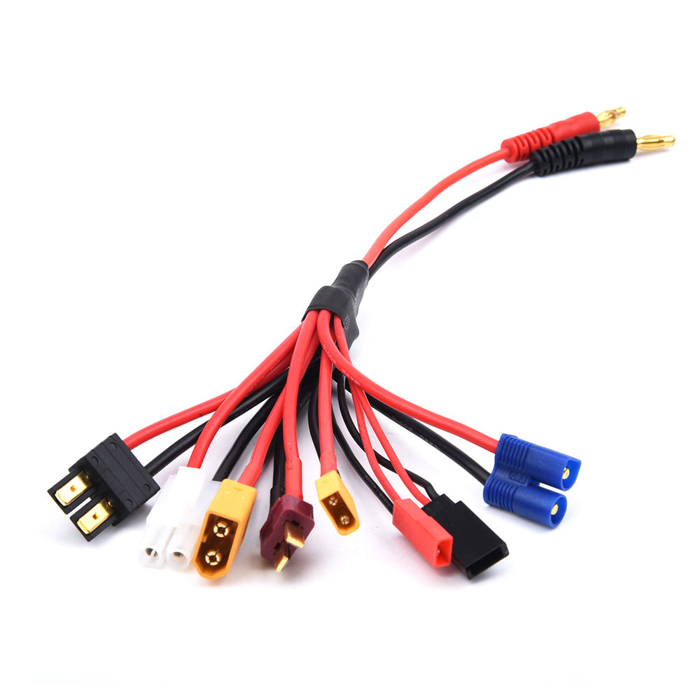 20 cm 8in1 weiches Silikon-Ladekabel XT60-Stecker auf XT60 XT30 T Futaba JST EC3 Tamiya TRX-Drahtkabel für RC-Ladegerät