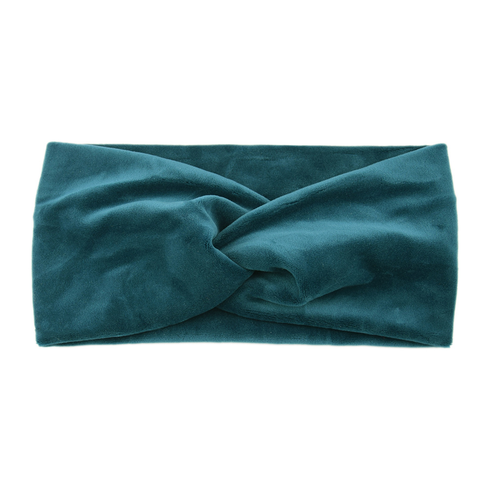 Vinter enkelt korsbånd for kvinner håndlaget ensfarget elastisk knute turban bandasje yoga hårtilbehør: Lilla