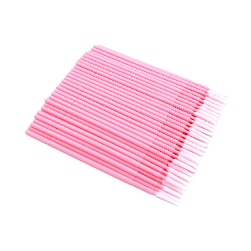 100 Uds microcepillos flexibles aplicadores de microcepillos desechables extensiones de pestañas cepillo de limpieza de pegamento para extensión de pestañas: Gris