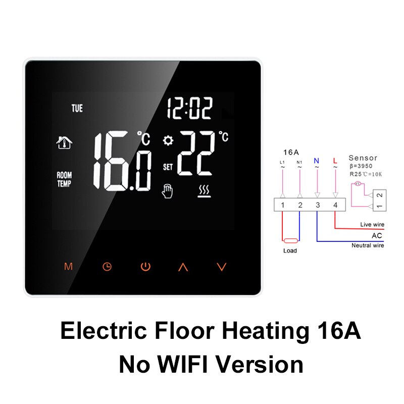 Tuya smart life wifi termostat temperaturregulator til vand / elektrisk gulvvarme vand / gaskedel arbejder med google home: Elektrisk opvarmning