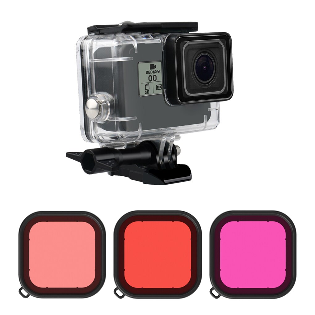 Sports Camera Waterproof Cover Housing Protector Filter Kit Replacement for GoPro 5/6/7/Hero