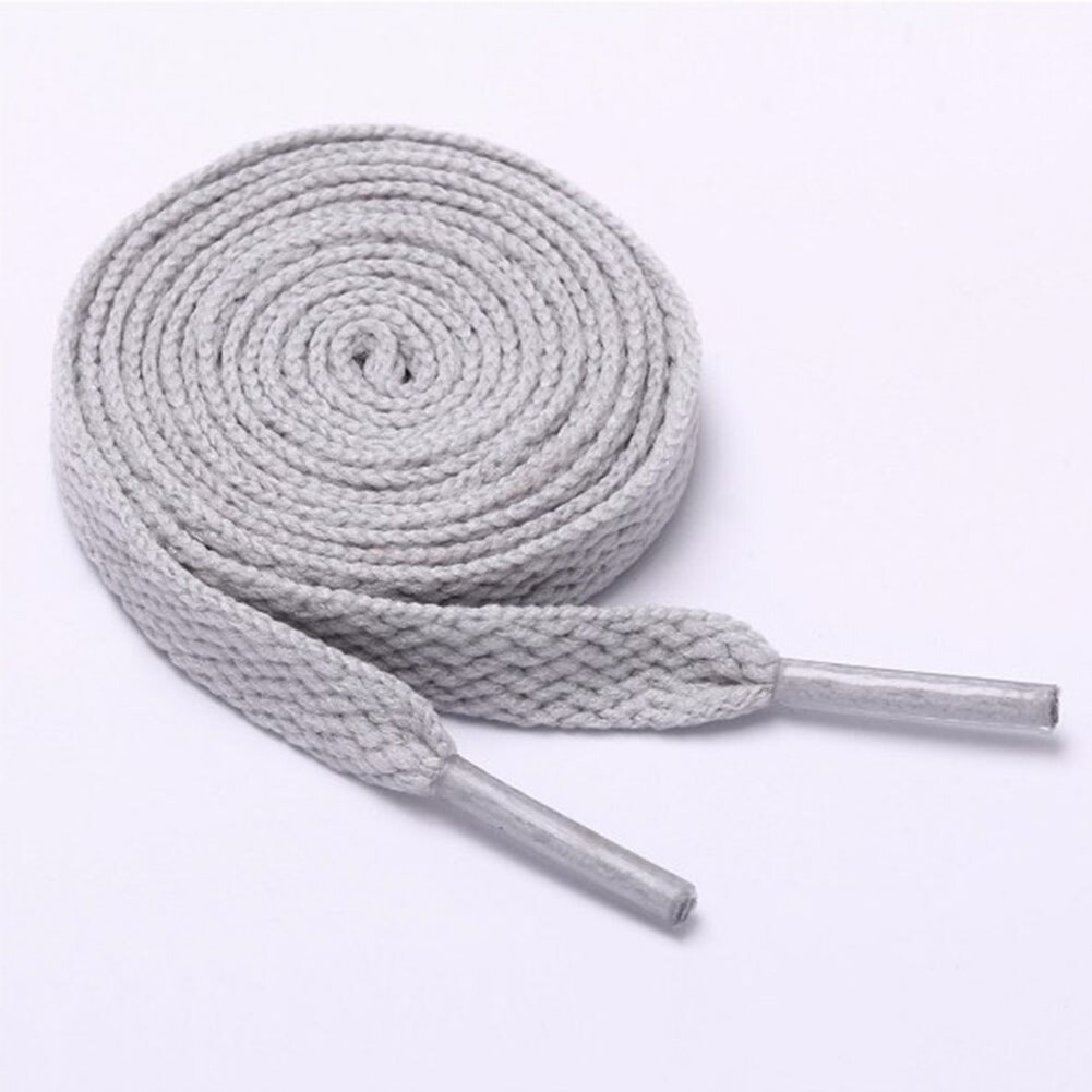 1 Paar Dubbele Platte Veters Polyester Veters Mode Sport Casual Schoen Kant Effen Platte Schoenveter 15 Kleuren: grey / 80cm