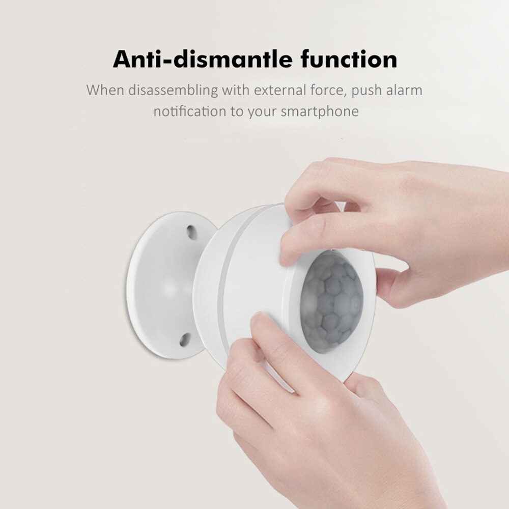 Smart Home WiFi PIR Motion Sensor Built-in Temperature Humidity Detector with Tamper Alert Tuya Wireless Alarm Security System