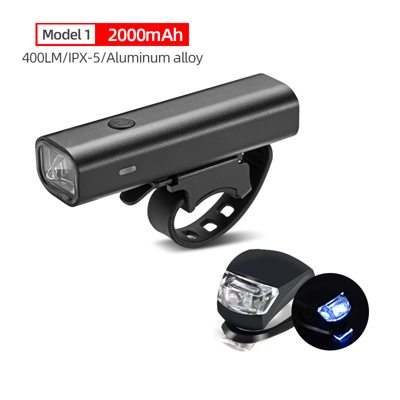 2000 mah lommelygte til cykel usb genopladeligt cykellygte pandelampe til mtb landevejscykling styr forlygte lys 400 lumen: Indstil d