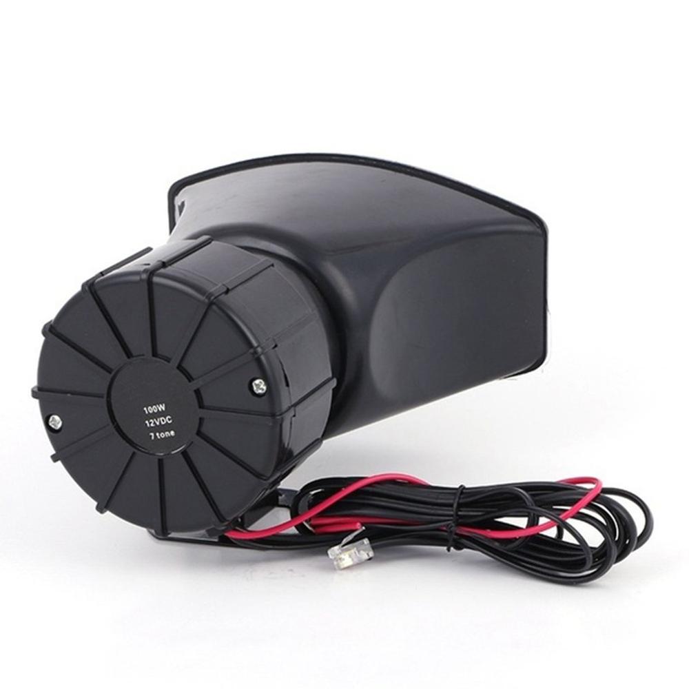 100W 12V 7 Sound Loud Car Alarm Police Fire Horn Siren PA Speaker MIC System Car Motorcycle Horn 7 Tone Siren Horn: Default Title