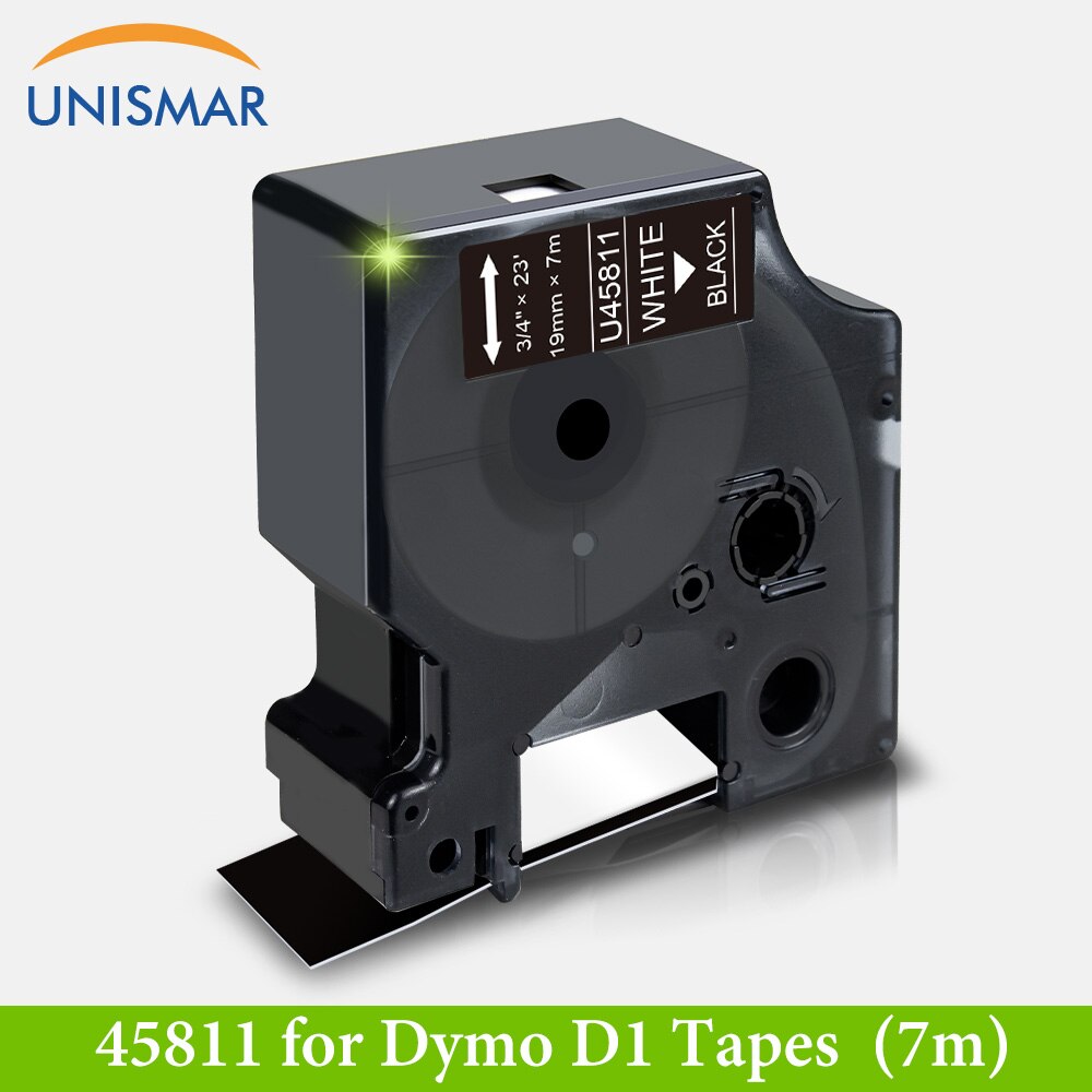 Black on White 45803 19mm Label Tape for DYMO D1 Ribbon Sticker for LabelManager 360D 420P PnP Wireless Rhino 5200 4200 Printer: White on Black