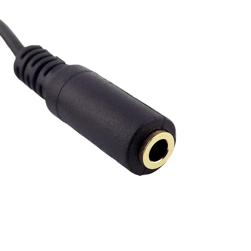 1szt 3,5 mm żeński stereofoniczny TRS do 2,5 mm mono TS męski wtyk zestaw słuchawkowy Aux Adapter do słuchawek Konwerter Złącze Kabel Czarny 25 cm