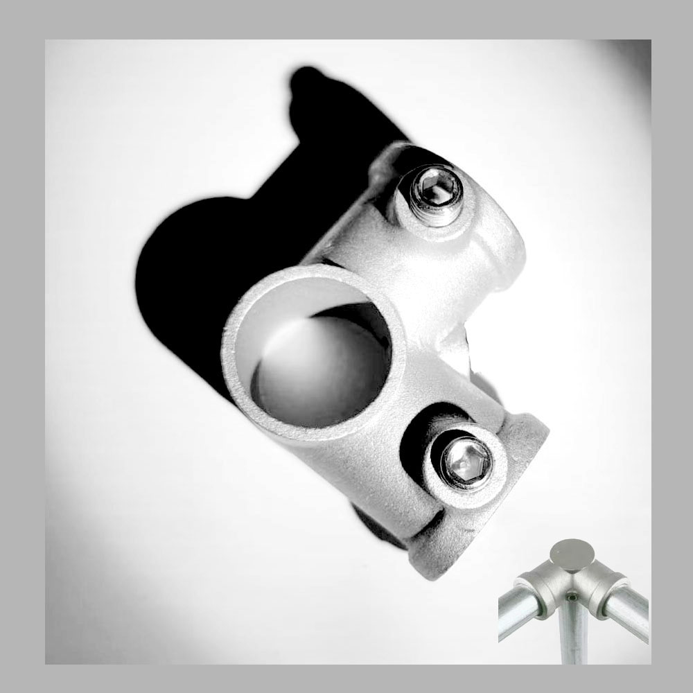 Conector de aleación de aluminio, Base en T de codo, accesorio plano tridimensional, sujetador de conexión, piezas de estante de tubo de acero de 20mm: Negro