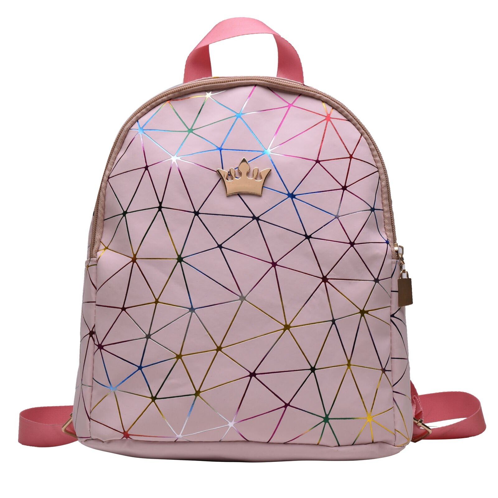 Mini mochila para mujer, bandolera de cuero PU para chicas adolescentes, Mochila pequeña multifunción, mochila escolar para mujer: Rosa