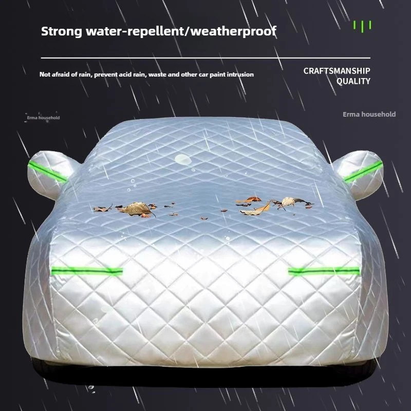 Autoabdeckung gegen Hagel, draussen, vollständige Abdeckung, Regen, Sonne, UV-Schutz, universelle Baumwolle, geeignet für verschiedene wandelbare Wetterzustände