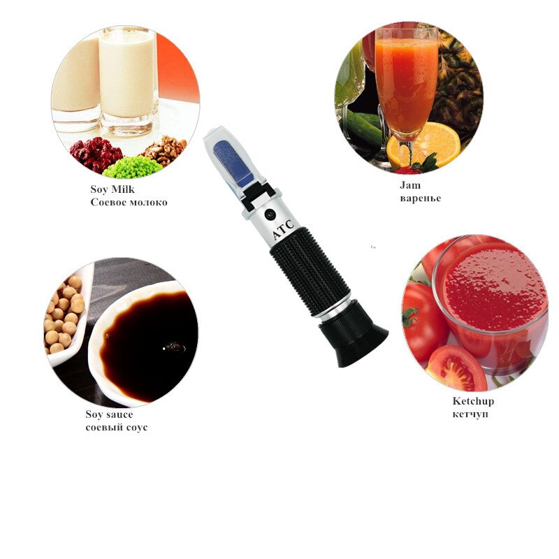 Handheld Brix-refraktometer Obst Süße Messung 0-32% Zucker Meter Sojamilch Milch Konzentration Honig Meter Salzgehalt Meter