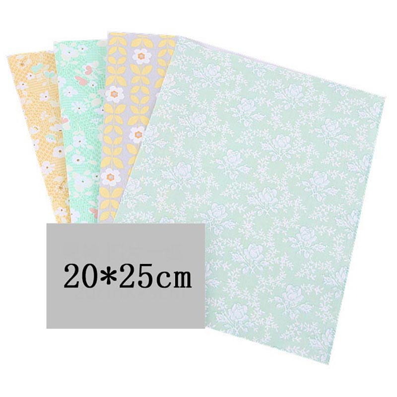 4 draps/ensemble 20x25CM coton Patchwork vêtements tissu accessoires de couture tissu d'impression florale matériel bricolage à la main couleur mélangée