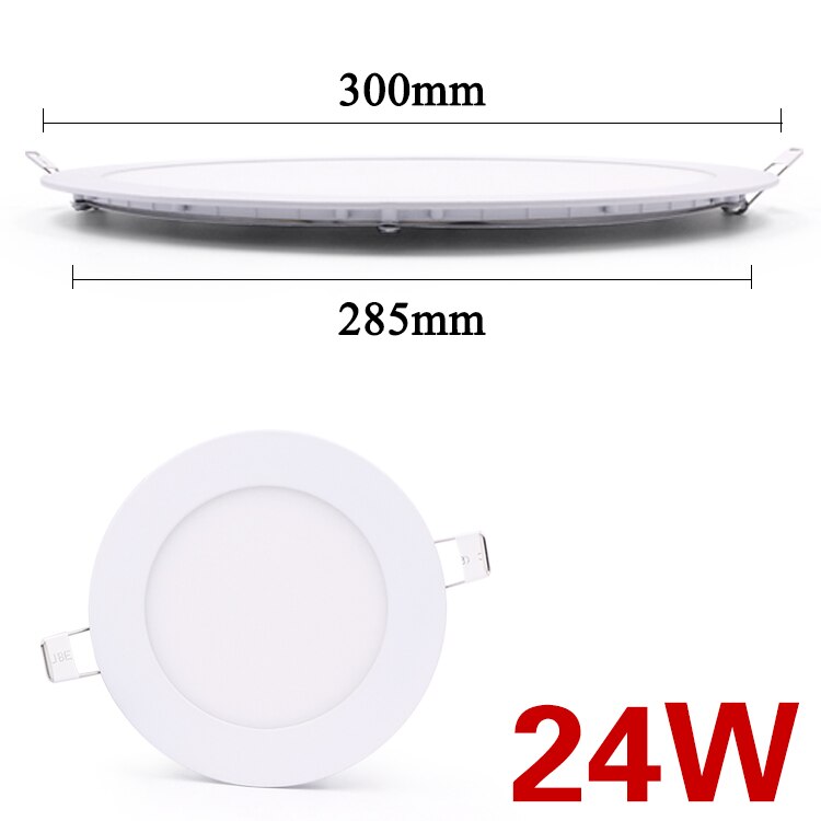 LED panel light Ultra thin Downlight lamp 3W 4W 6W 9W led ceiling lights recessed grid downlight slim round panel light: Round white 24W