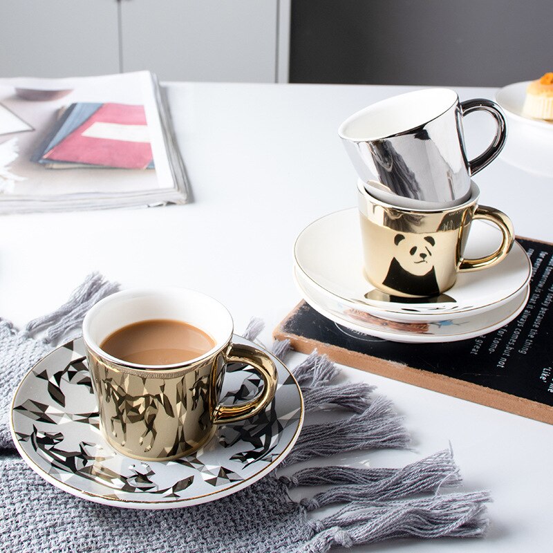 90ml Reflection cup cartoon Panda/Tiger/Deer/Horse cups The Mirror Collection coffee mugs breakfast water bottle