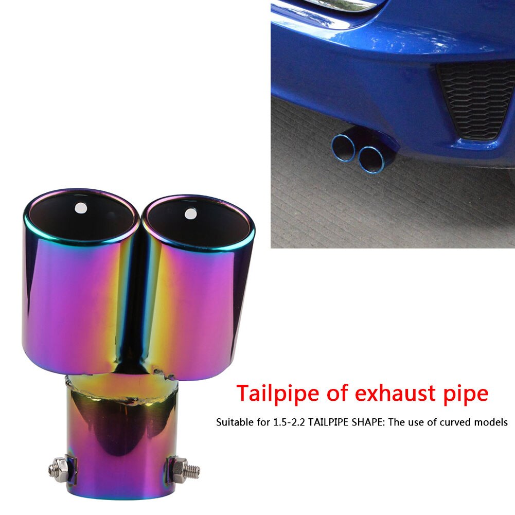 Bent Dual Exhaust Tip Bolt-on Straight Cut Stainless Steel Exhaust Tailpipe Tip 2.5 inch ID Inlet