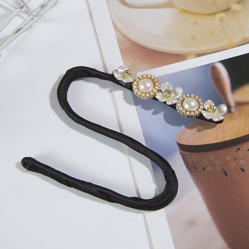 Vrouwen Knot Maker Bloemen Kristal Donut Opgestoken Haar Stok Diy Plaat Haar Buigbare Haarband Chignon Hoofddeksels: GRIJS