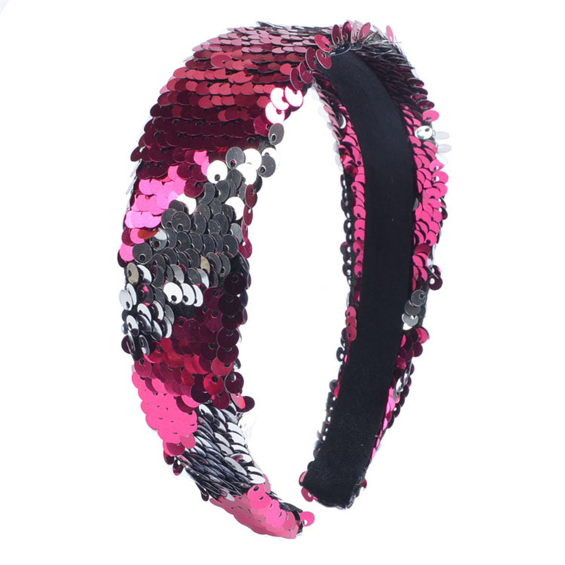 Lentejuelas sirena brillo lentejuelas deporte diademas para chicas antideslizante brillante pelo Hairband accesorios de estilo