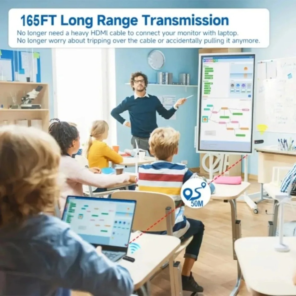 5g 1080p 50m sem fio hdmi-transmissor de vídeo e receptor extensor tv vara dongle adaptador para tv box projetor pc