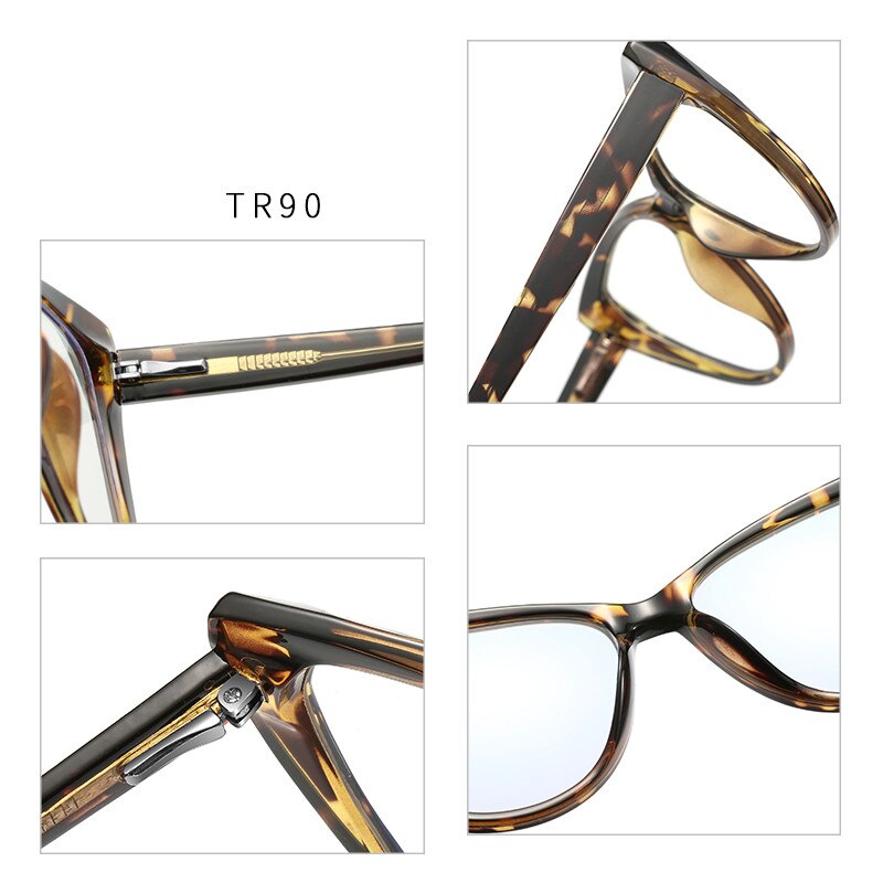 TR90 Cat Eye Clear Computer Glasses Anti Blue Light Blocking Glasses Filter Reduces Eye Strain Gaming Goggles Eyewear