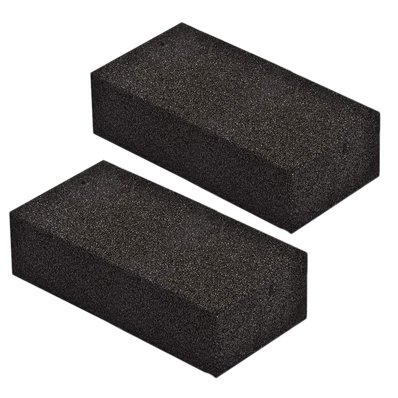 2-Pack Grill Griddle Cleaning Brick Block Remove Grease Stains and Residual Dirt,Ecological Grill Cleaning Brick Black