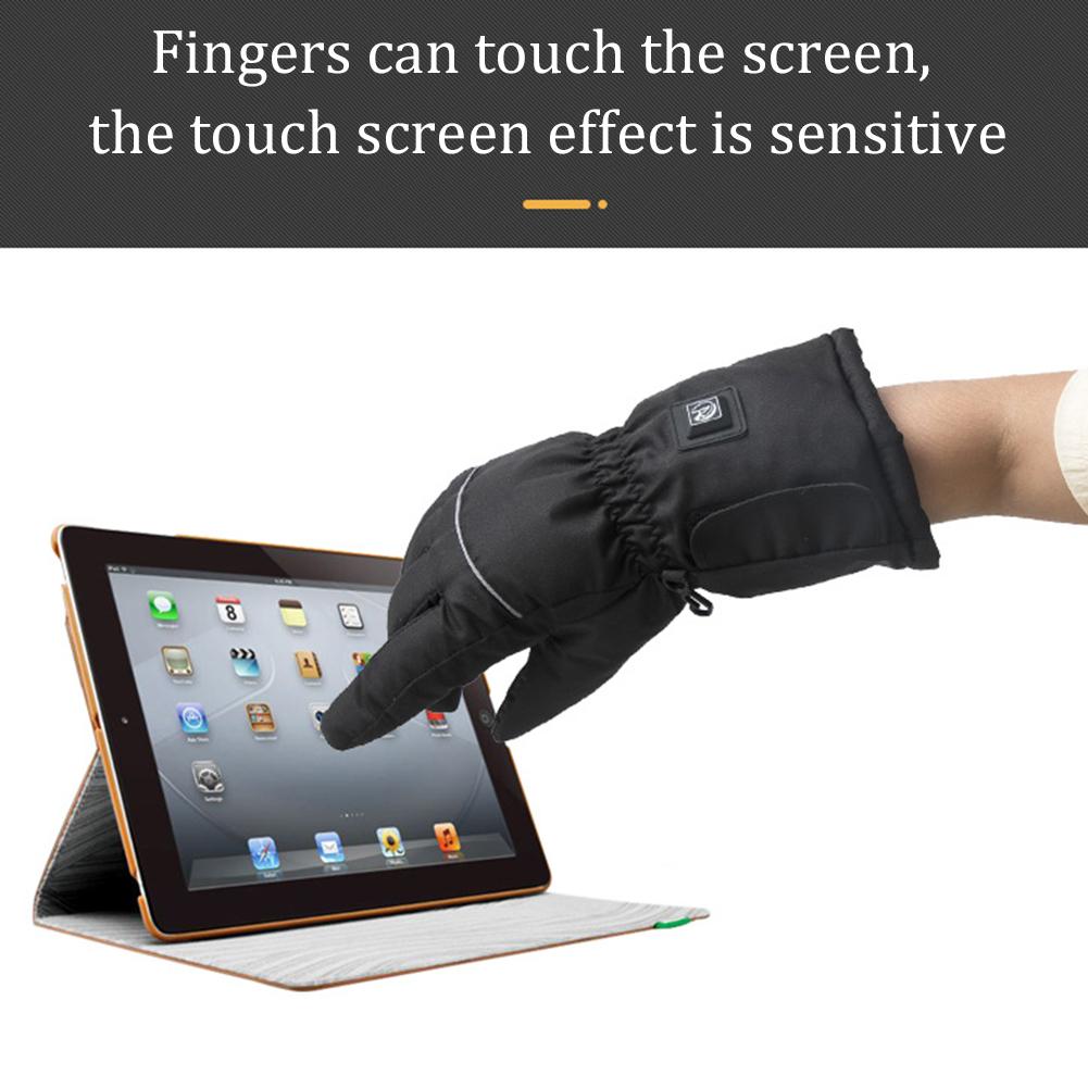 Heated Motorcycle Gloves USB Rechargeable Battery Three Temperature Settings Electric Heat Resistant Gloves&6000mAh power bank