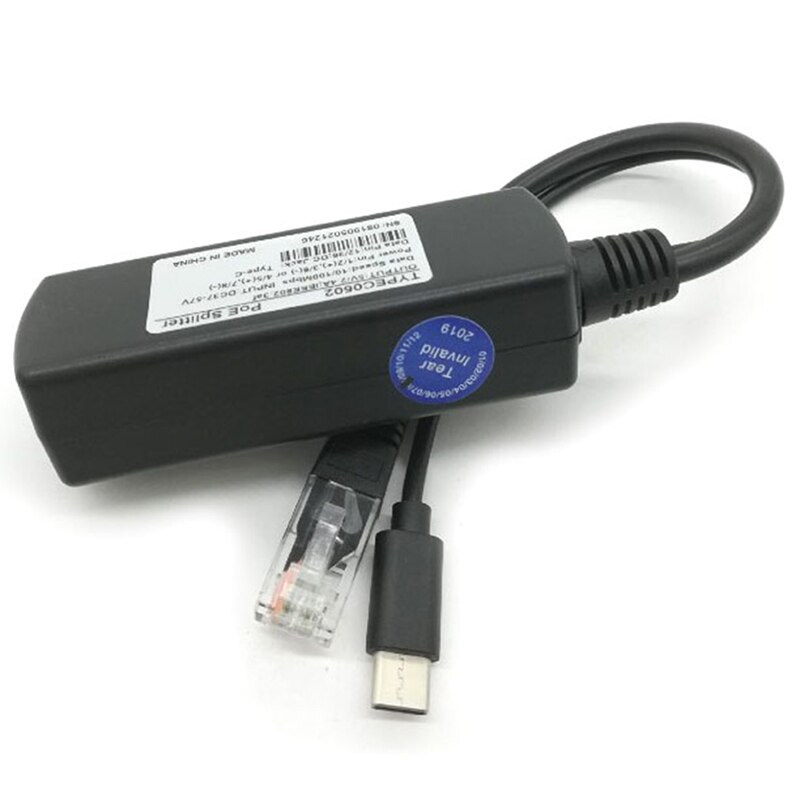 TYPE-c poe splitter usb 48v to 5v power over ethernet 802.3af for raspberry poe Splitter Micro
