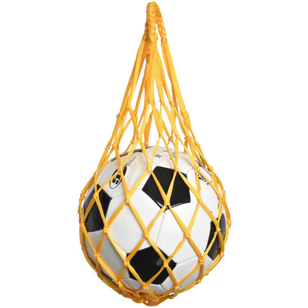 Football Net Bag Nylon Bold Storage Bag Single Ball Carry Portable Equipment Outdoor Sports Soccer Basketball Volleyball Bag: yellow