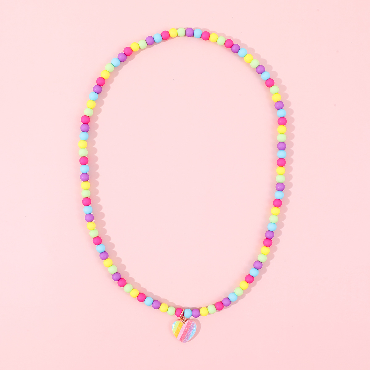 Makersland Collares de corazón para niña, colgantes bonitos, accesorios, conjuntos de joyería, para niños, pulsera de cuentas coloridas a la para chico: Rojo-marrón