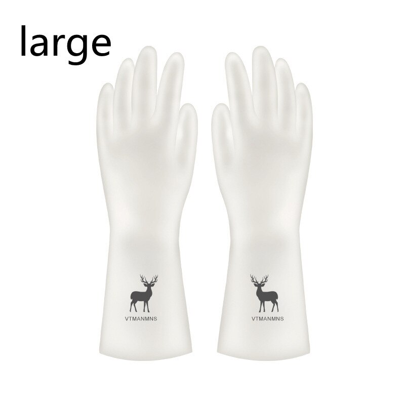 Guantes de limpieza para lavavajillas, guante de esponja de goma de silicona para el hogar, accesorios de cocina, frutas y verduras, Herramientas de limpieza: deer L