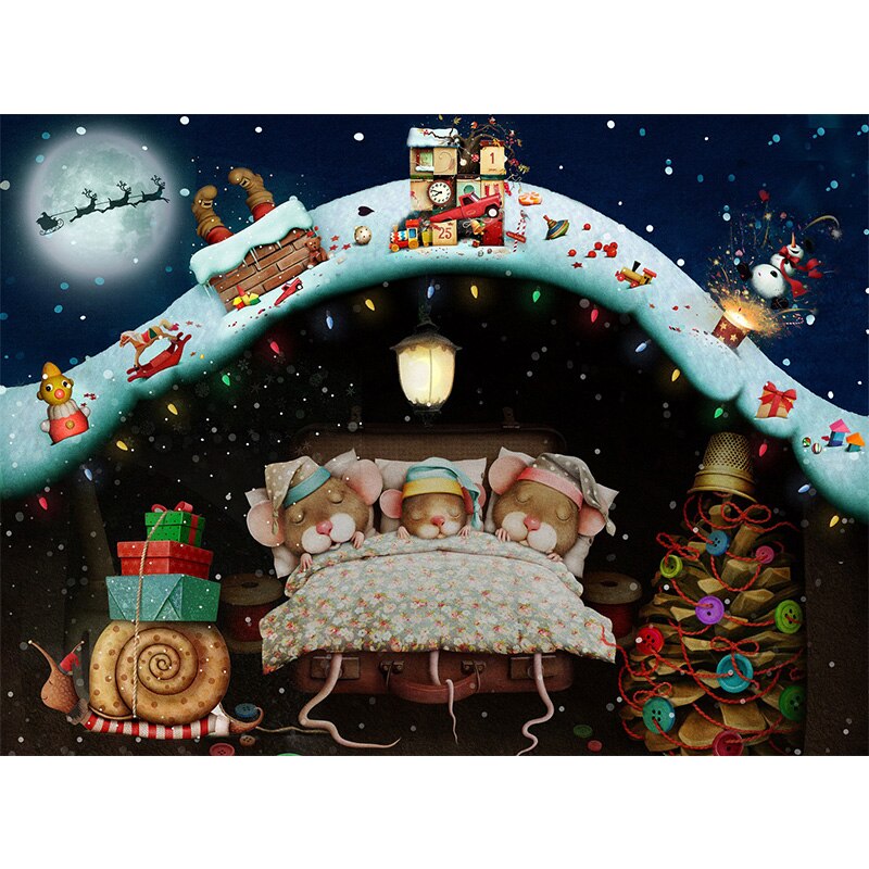 9 Styles enfants Puzzle 1000 pièces Puzzle image paysage Puzzle adultes enfants intéressant jeu jouet pour bébé de noël: Christmas house