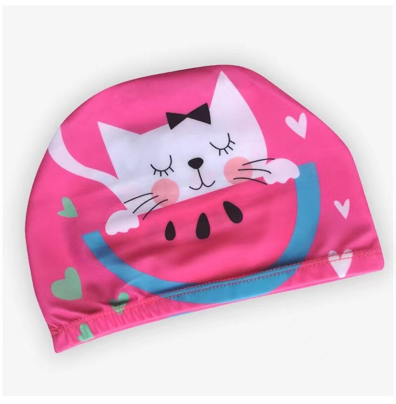 Children&#39;s Swimming Cap Elastic Fabric Cute Cartoon for Long Hair Lovely Kids Protect Ears Swim Pool Hat for Boys Girls Swim: 04