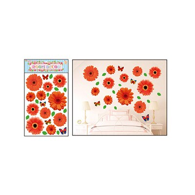 3d vattentäta blommor väggdekor badrum väggdekor dekal avtagbar vardagsrum väggdekoration sovrum väggdekoration: F