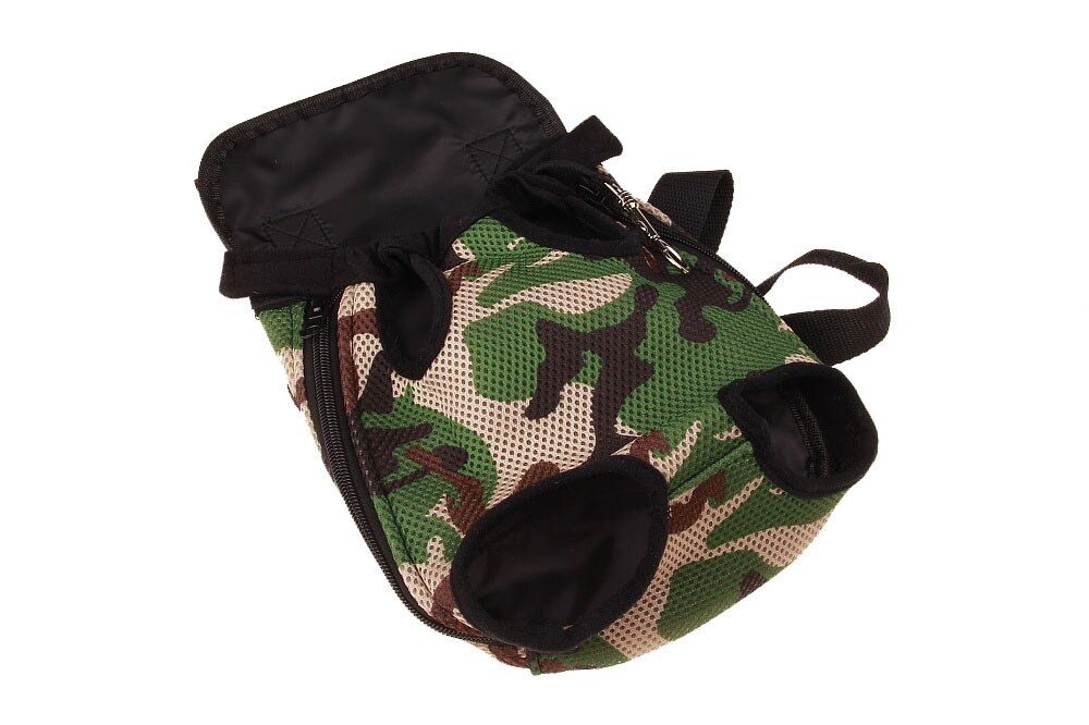 Security Puppy Small Dog Carrier Travel Front Back Backpack Carrying Pouch Bags: Black / M