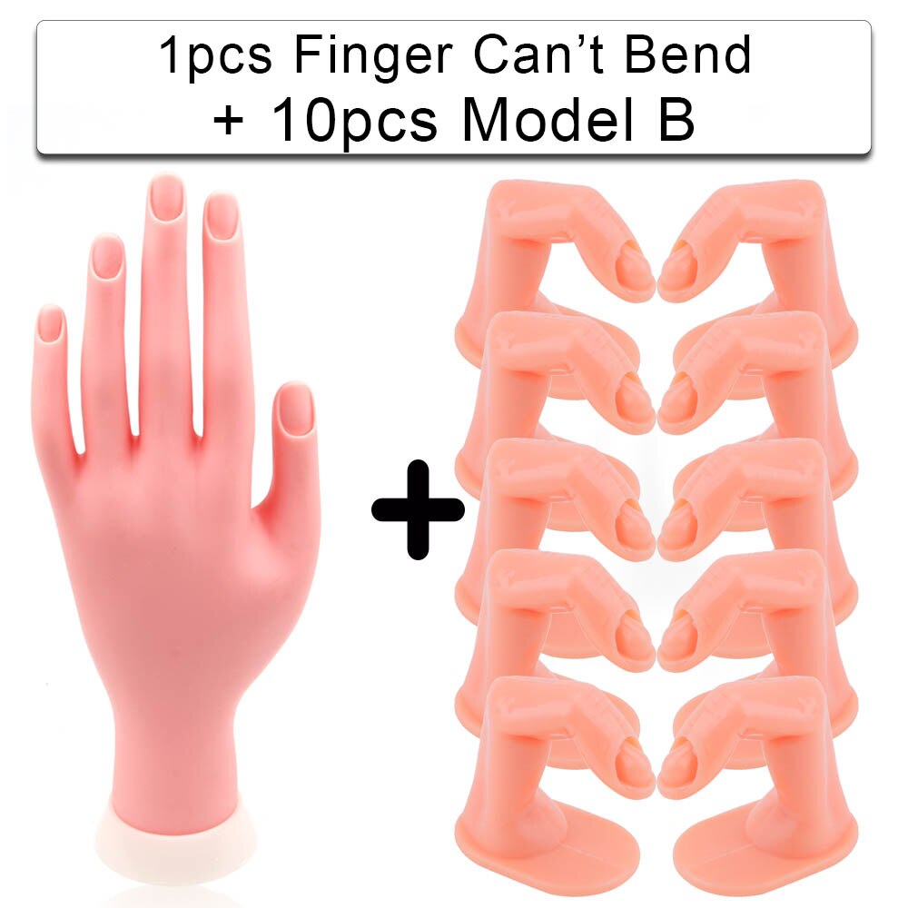 5/10pcs False Nails Finger Practice Model 1pcs Nail Hand Training For Manicure Beauty Nail Tips Flexible Practice Finger Tools: 10pcs Set C
