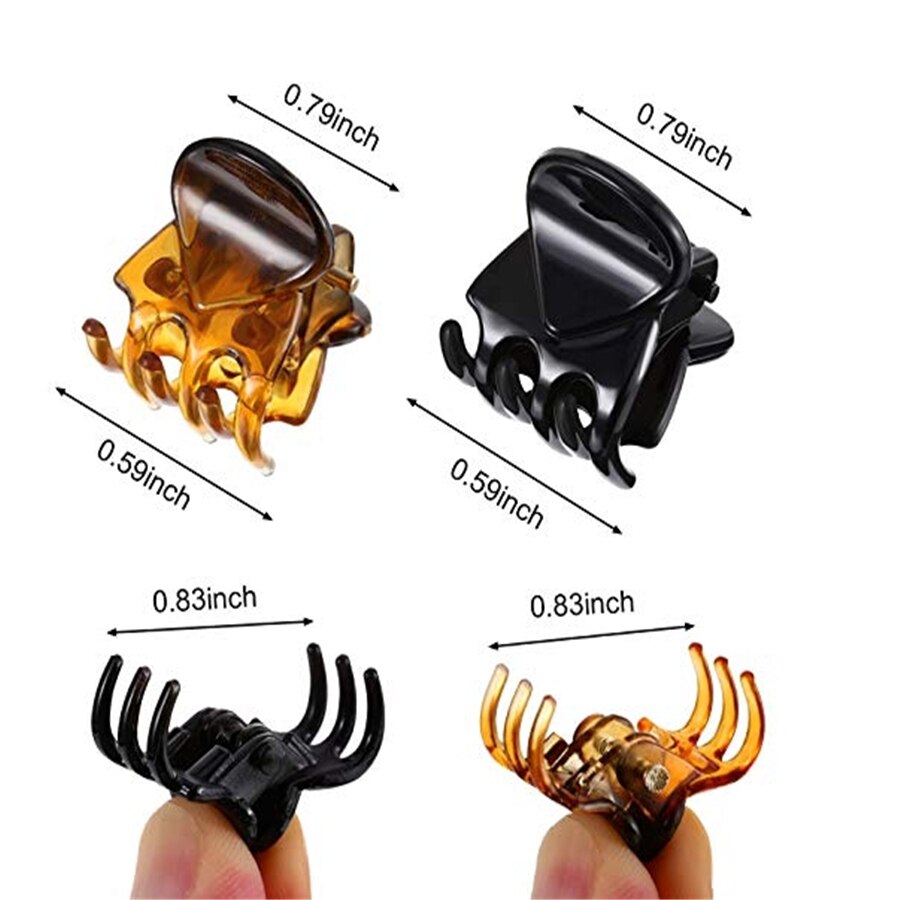 100 stuks 1.5cm/1cm zwart/bruin/transparante mini haarklemmen plastic klemmen klemmen kleine kaak voor meisjes en vrouwen, acc 101