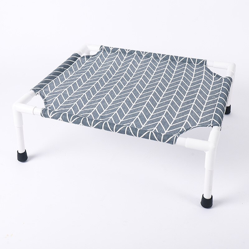 Wooden Elevated Summer Cat Bed House Pet House Pet Beds Wood Canvas dog Lounge Bed For Small Dogs Rabbit Puppy Durable Canvas: C
