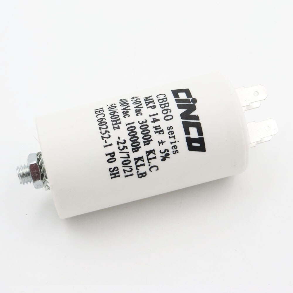 14UF 400V 450V CBB60 Motor Run Capacitors 4pins SH DB Polypropylene Film Ac 450VAC Water Pump electrical engine 14mfd 14mf