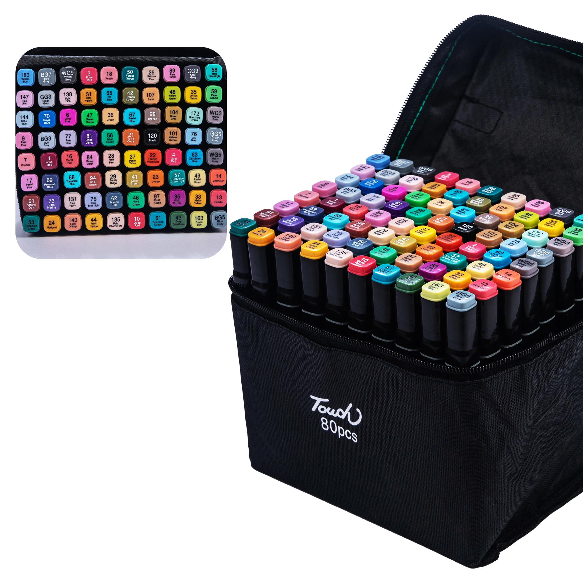 Juego de marcadores de dibujo de doble cabeza, 24-80 colores, pinceles suaves, Graffiti, Manga, boceto, Alcohol, marcador a base aceitosa, suministros de pintura: Borgoña