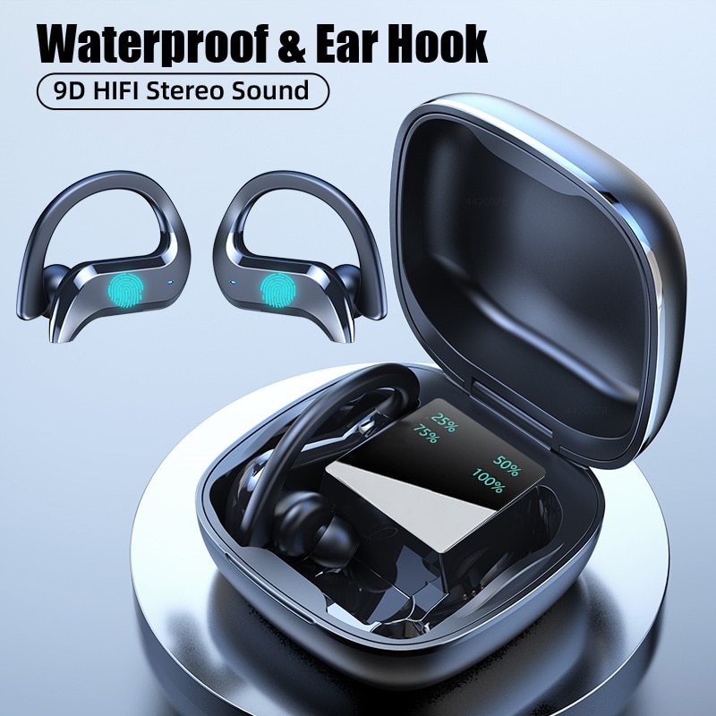 Draadloze Bluetooth Oortelefoon Sport Waterdichte Draadloze Hoofdtelefoon Touch Control Hoofdtelefoon Tws Oordopjes Headsets: Default Title