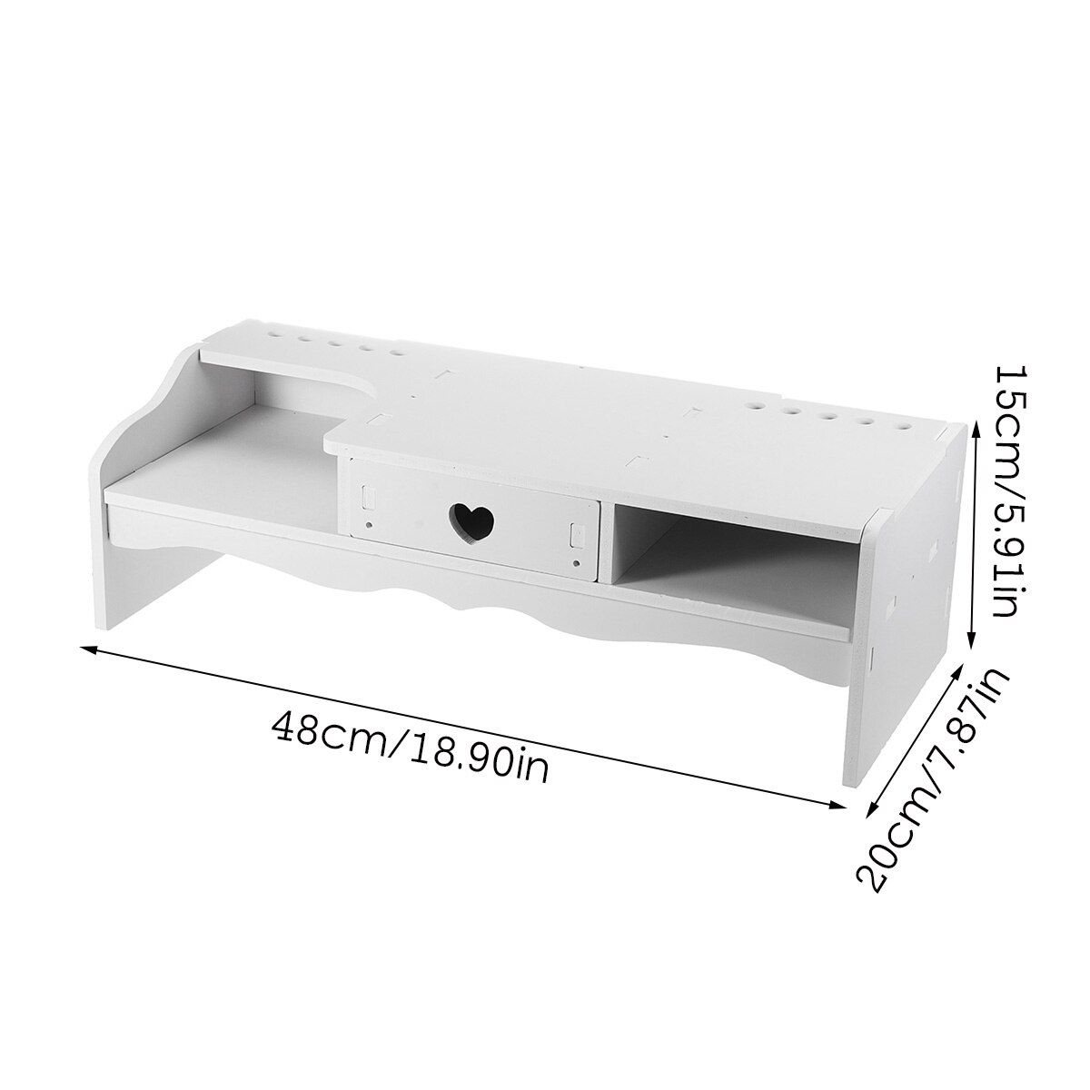 Computer Monitor Riser Stand Desktop Holder Laptop Display Screen Shelf Drawer Storage Rack Organizer Monitors Accessories