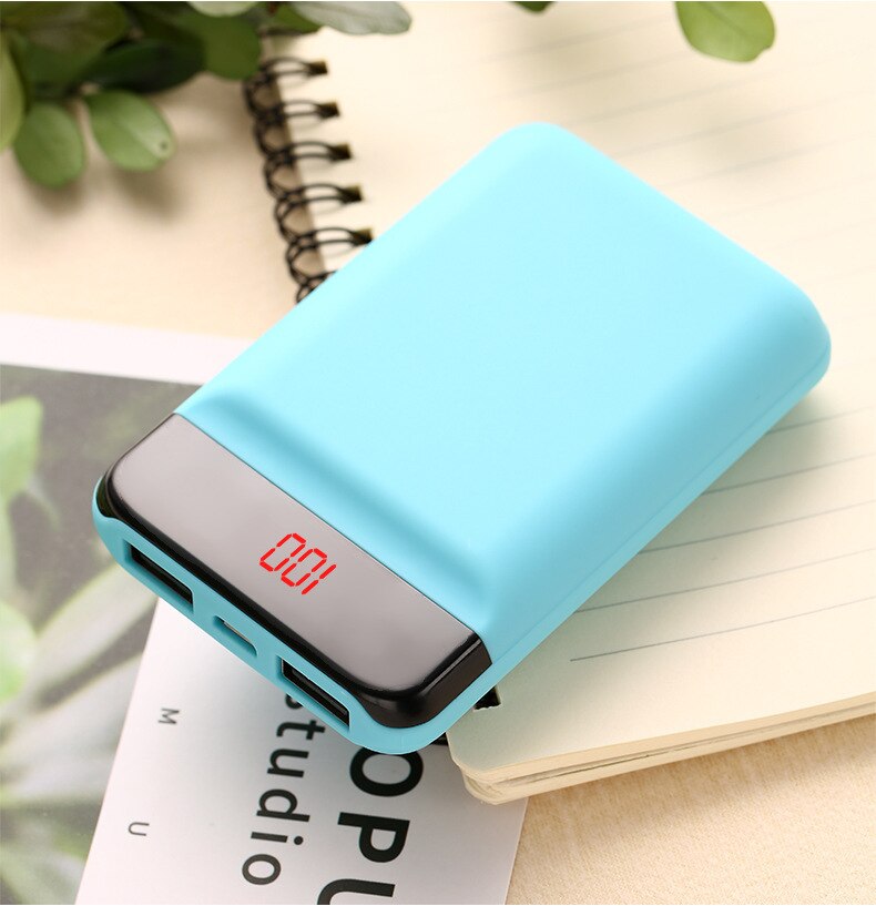 Mini Power Bank 20000mah External 2 USB 2.4A Battery Power bank LED Powerbank Portable Mobile phone Charger For Huawei iPhone