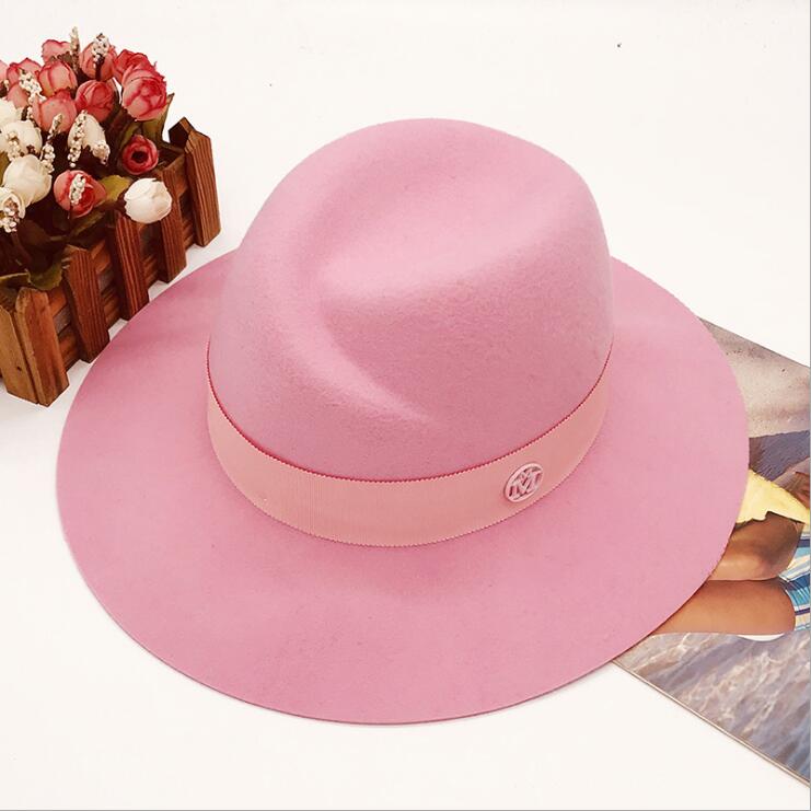 100% Wool hat pink Fedora Hats for women felt hats Popular women's hats cool nice beautiful wool hat for