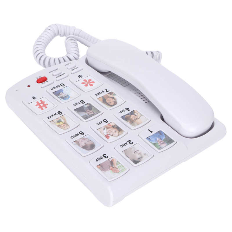 Big Button Corded Phone Mute Function Replaceable Pictures Big Button Telephone for Seniors Big Button Landline Telephone