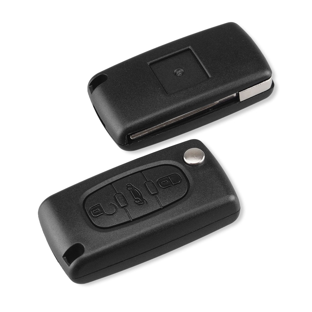 Keyyou 3 knapper ekstern nøkkel shell case fob for peugeot 207 208 307 308 408 partner  hu83 blad  ce0536